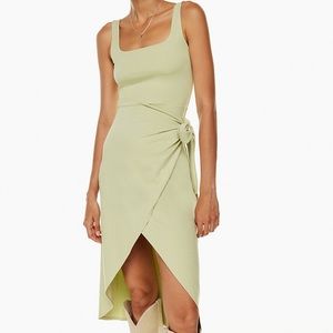 Aritzia new Saturn green wrap midi dress